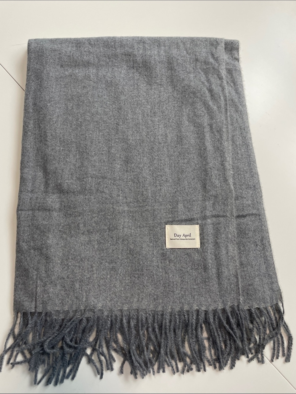 Gray Fringe Scarf Wrap